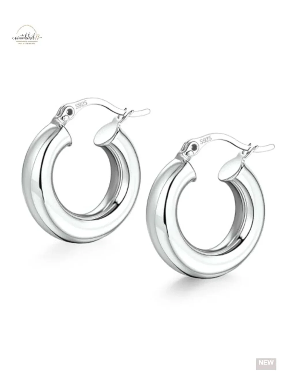 14K Gold Plated Thick Chunky Hoop Earrings Hypoallergenic Lightweight Tube